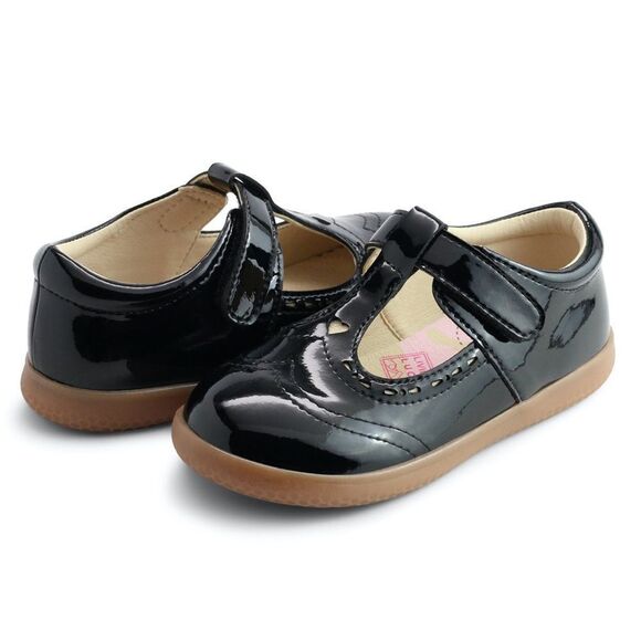 LIVIE & Luca Amica Patent synthetic Leather Kids Shoes size 11 Black NWT in box - Picture 1 of 14
